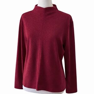 VINTAGE GARMISCH MOCK NECK THREE QUARTER SLEEVE TOP RED SIZE MP